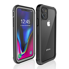 Custodia Impermeabile Silicone e Plastica Opaca Waterproof Cover 360 Gradi W02 per Apple iPhone 11 Nero