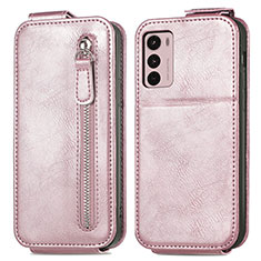 Custodia In Pelle Flip per Motorola Moto G42 Oro Rosa