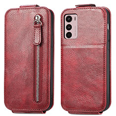 Custodia In Pelle Flip per Motorola Moto G42 Rosso