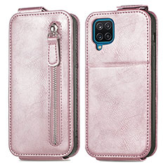 Custodia In Pelle Flip per Samsung Galaxy A12 Oro Rosa