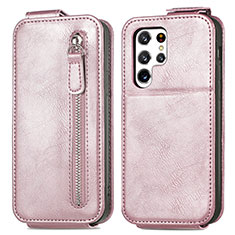 Custodia In Pelle Flip per Samsung Galaxy S21 Ultra 5G Oro Rosa