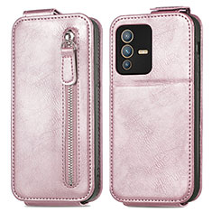 Custodia In Pelle Flip per Vivo V23 Pro 5G Oro Rosa