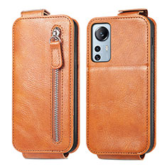 Custodia In Pelle Flip per Xiaomi Mi 12S 5G Marrone