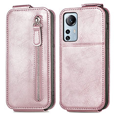 Custodia In Pelle Flip per Xiaomi Mi 12S 5G Oro Rosa