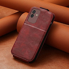 Custodia In Pelle Flip S01D per Samsung Galaxy M13 5G Rosso