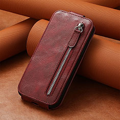 Custodia In Pelle Flip S01D per Samsung Galaxy S22 5G Rosso