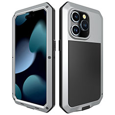 Custodia Lusso Alluminio Cover 360 Gradi HJ1 per Apple iPhone 13 Pro Argento