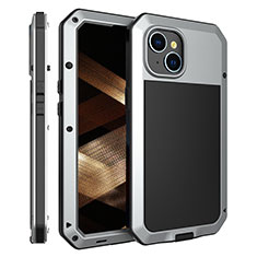Custodia Lusso Alluminio Cover 360 Gradi HJ2 per Apple iPhone 14 Plus Argento