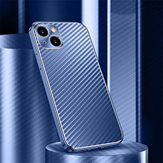 Custodia Lusso Alluminio Cover 360 Gradi M01 per Apple iPhone 13 Blu