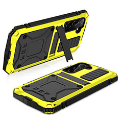 Custodia Lusso Alluminio Cover 360 Gradi M01 per Samsung Galaxy S21 Plus 5G Giallo