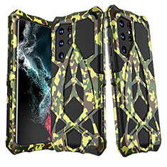 Custodia Lusso Alluminio Cover 360 Gradi M01 per Samsung Galaxy S22 Ultra 5G Multicolore