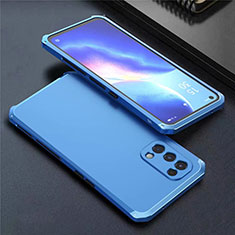 Custodia Lusso Alluminio Cover 360 Gradi M02 per Oppo Reno5 5G Blu