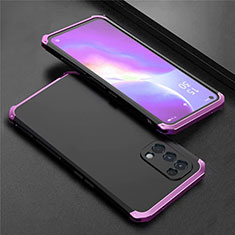 Custodia Lusso Alluminio Cover 360 Gradi M02 per Oppo Reno5 5G Viola