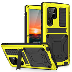 Custodia Lusso Alluminio Cover 360 Gradi M04 per Samsung Galaxy S23 Ultra 5G Giallo