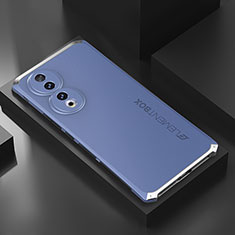 Custodia Lusso Alluminio Cover 360 Gradi P01 per Huawei Honor 90 5G Argento e Blu