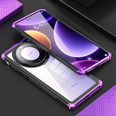 Custodia Lusso Alluminio Cover 360 Gradi P01 per Huawei Mate 60 Pro Viola