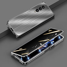 Custodia Lusso Alluminio Cover 360 Gradi P01 per Samsung Galaxy Z Fold4 5G Grigio