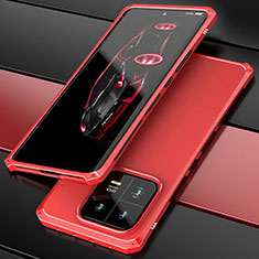Custodia Lusso Alluminio Cover 360 Gradi P01 per Xiaomi Mi 13 5G Rosso