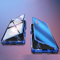 Custodia Lusso Alluminio Cover 360 Gradi P02 per Samsung Galaxy Z Fold3 5G Blu