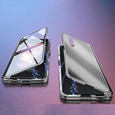 Custodia Lusso Alluminio Cover 360 Gradi P02 per Samsung Galaxy Z Fold3 5G Grigio