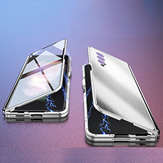 Custodia Lusso Alluminio Cover 360 Gradi P02 per Samsung Galaxy Z Fold4 5G Argento