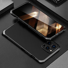 Custodia Lusso Alluminio Cover 360 Gradi per Apple iPhone 14 Pro Max Nero