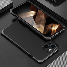 Custodia Lusso Alluminio Cover 360 Gradi per Apple iPhone 15 Plus Nero