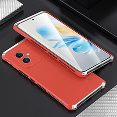 Custodia Lusso Alluminio Cover 360 Gradi per Huawei Honor 100 5G Argento e Rosso