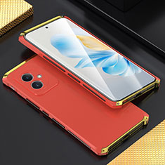 Custodia Lusso Alluminio Cover 360 Gradi per Huawei Honor 100 5G Oro e Rosso