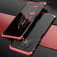 Custodia Lusso Alluminio Cover 360 Gradi per Huawei Honor Magic4 Lite 5G Rosso e Nero