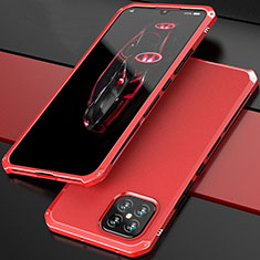 Custodia Lusso Alluminio Cover 360 Gradi per Huawei Nova 8 SE 5G Rosso
