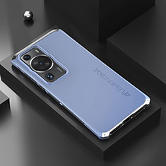 Custodia Lusso Alluminio Cover 360 Gradi per Huawei P60 Argento e Blu