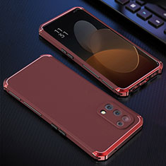 Custodia Lusso Alluminio Cover 360 Gradi per Oppo Find X3 Lite 5G Rosso