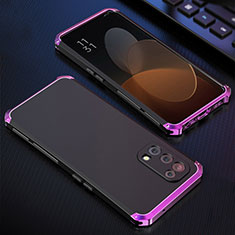 Custodia Lusso Alluminio Cover 360 Gradi per Oppo Find X3 Lite 5G Viola