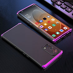 Custodia Lusso Alluminio Cover 360 Gradi per Oppo Reno5 Pro 5G Viola