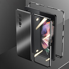Custodia Lusso Alluminio Cover 360 Gradi per Samsung Galaxy Z Fold3 5G Nero