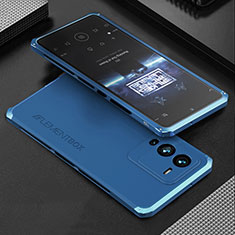 Custodia Lusso Alluminio Cover 360 Gradi per Vivo V25 Pro 5G Blu