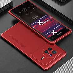 Custodia Lusso Alluminio Cover 360 Gradi per Vivo X80 Pro 5G Rosso