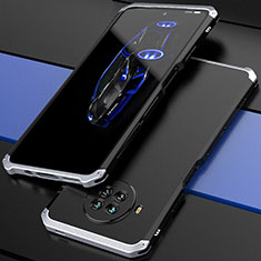 Custodia Lusso Alluminio Cover 360 Gradi per Xiaomi Mi 10i 5G Argento e Nero