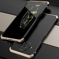 Custodia Lusso Alluminio Cover 360 Gradi per Xiaomi Mi 10i 5G Oro e Nero