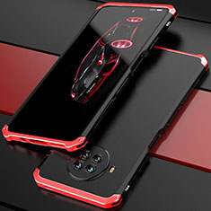 Custodia Lusso Alluminio Cover 360 Gradi per Xiaomi Mi 10i 5G Rosso e Nero