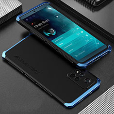Custodia Lusso Alluminio Cover 360 Gradi per Xiaomi Mi 11i 5G (2022) Blu e Nero