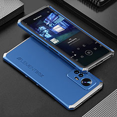 Custodia Lusso Alluminio Cover 360 Gradi per Xiaomi Mi 12 5G Argento e Blu