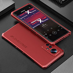 Custodia Lusso Alluminio Cover 360 Gradi per Xiaomi Mi 12 5G Rosso