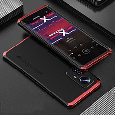 Custodia Lusso Alluminio Cover 360 Gradi per Xiaomi Mi 12 5G Rosso e Nero
