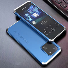 Custodia Lusso Alluminio Cover 360 Gradi per Xiaomi Mi 13 5G Argento e Blu