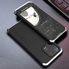 Custodia Lusso Alluminio Cover 360 Gradi per Xiaomi Mi 13 5G Argento e Nero