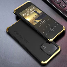 Custodia Lusso Alluminio Cover 360 Gradi per Xiaomi Mi 13 5G Oro e Nero