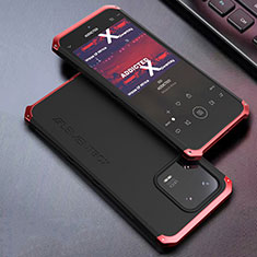 Custodia Lusso Alluminio Cover 360 Gradi per Xiaomi Mi 13 5G Rosso e Nero