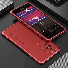 Custodia Lusso Alluminio Cover 360 Gradi per Xiaomi Poco F4 5G Rosso